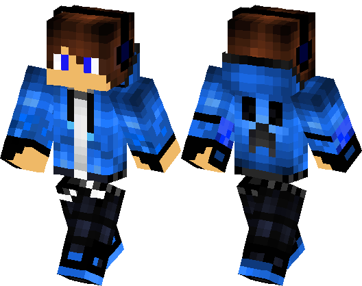 7. Minecraft Skin: Blue Hair Boy with Baseball Cap - wide 4