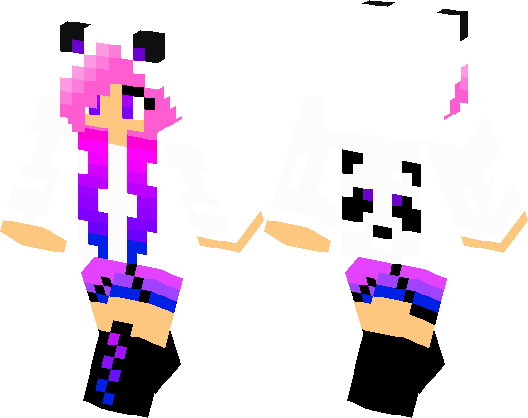 Pink-Megenta-Purple-Blue Panda Girl