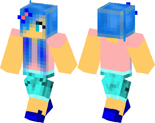 Blue Hair Girl Minecraft Skin Tutorial - wide 1