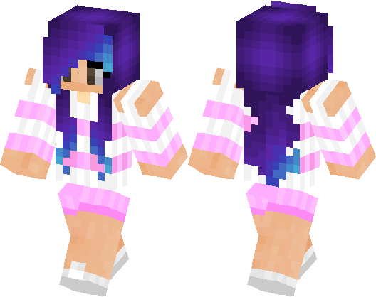 Blue and Purple Hair Minecraft Skin Aesthetic - wide 2