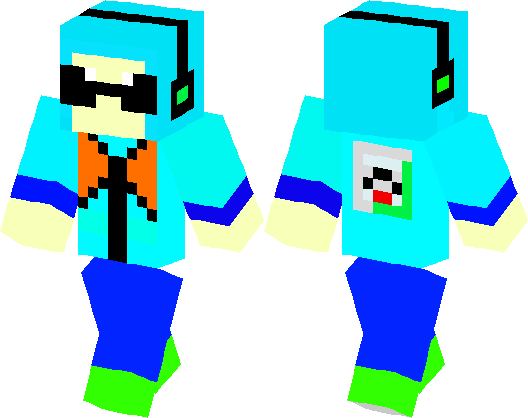 Blue Hair Minecraft Skins with Ears - wide 9