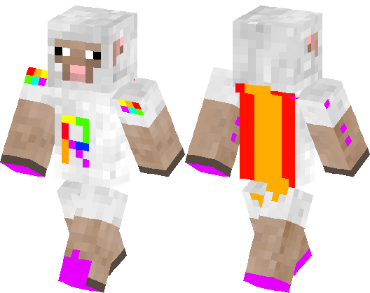 Rainbow sheep with cape