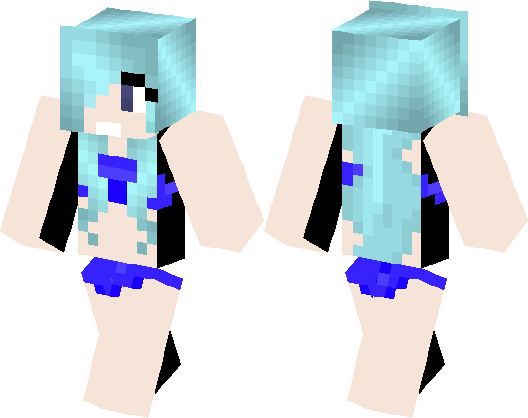 Blue and Purple Hair Minecraft Skin Aesthetic - wide 1