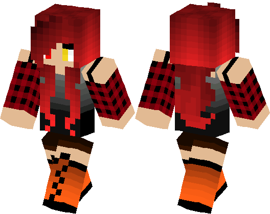 Red Girl By Yomma Minecraft Skin Minecraft Hub free images, download Red Gi...